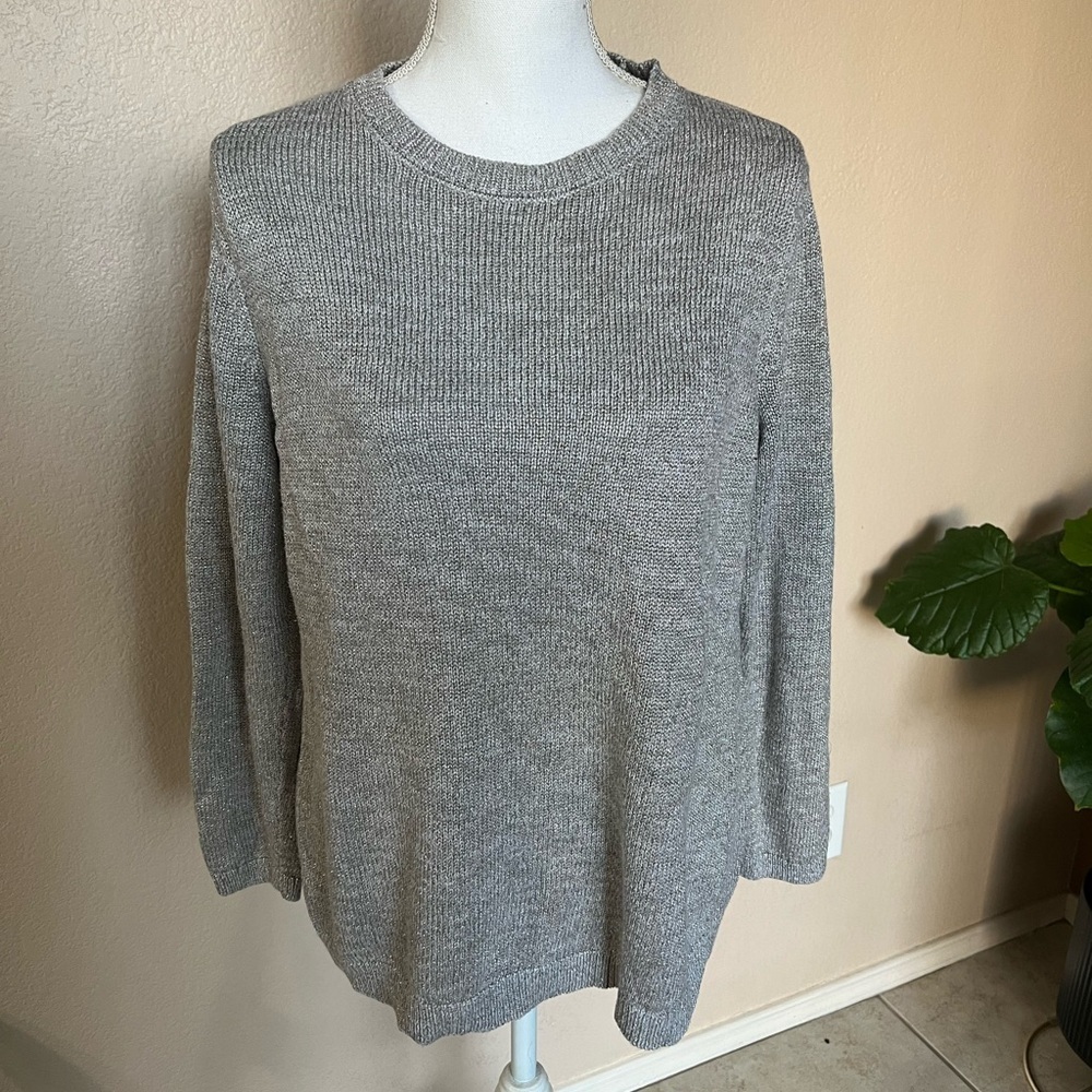 J. Jill gray sparkle Crewneck Sweater
